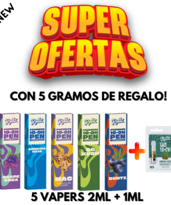 Pack Vapers 10-OH-HHC 2 ml de 5 Sabores Exclusivos por Solo 124,99€+1ml+5g